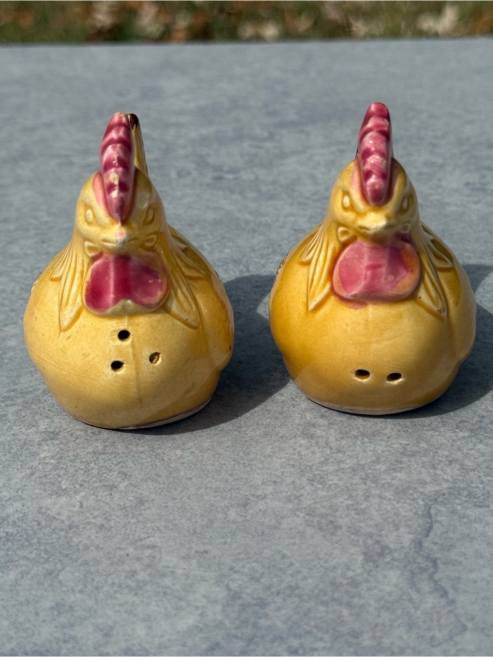 Vintage Japan Rooster Chicken Salt Pepper Shakers MCM Farmhouse Cottagecore